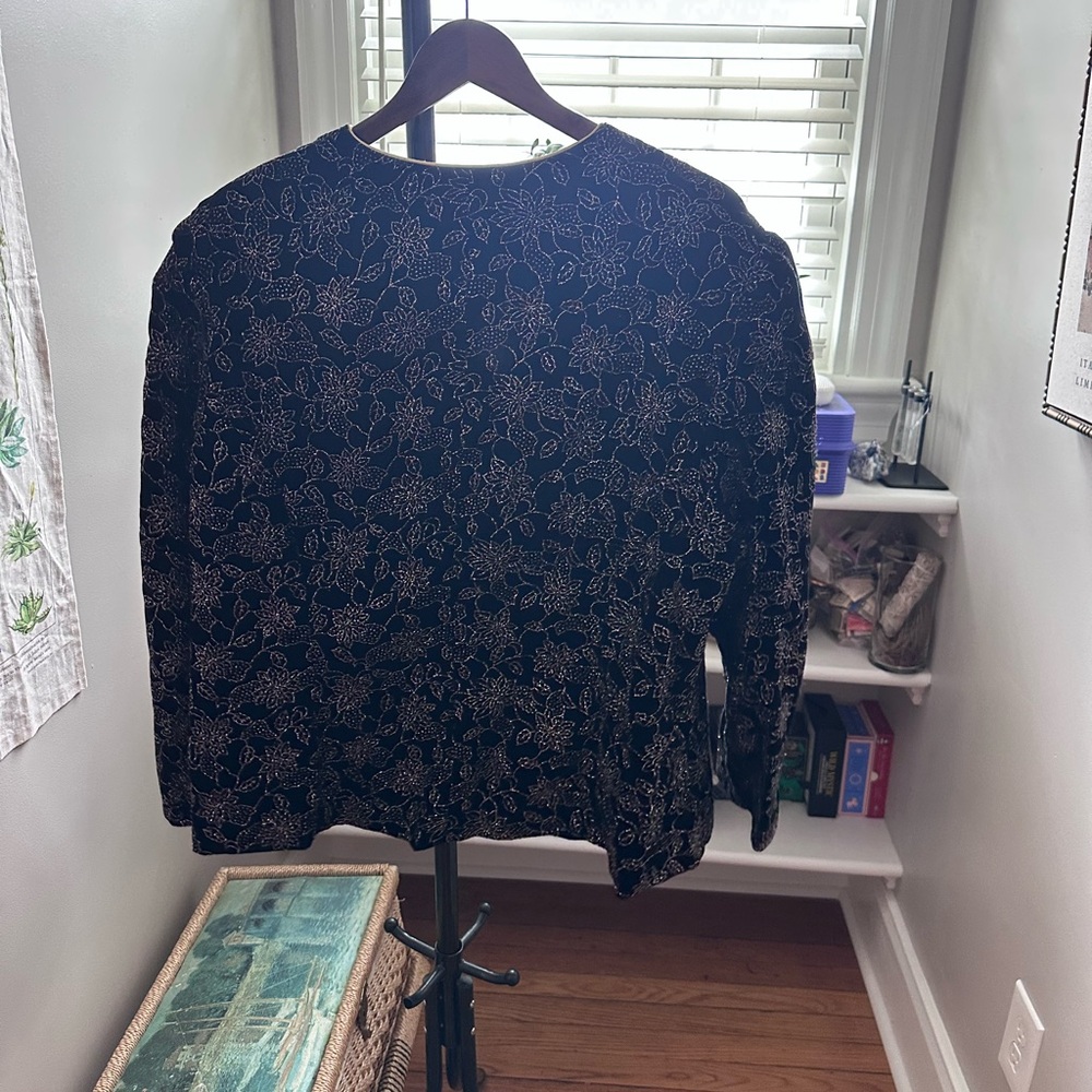R&K Black and Gold Floral Sweater